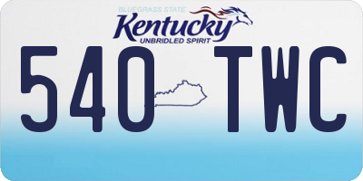 KY license plate 540TWC