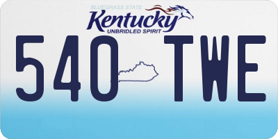 KY license plate 540TWE