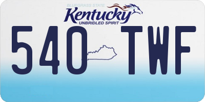 KY license plate 540TWF
