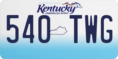 KY license plate 540TWG