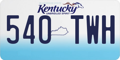KY license plate 540TWH