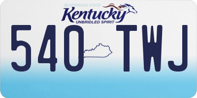 KY license plate 540TWJ