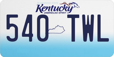 KY license plate 540TWL