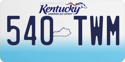 KY license plate 540TWM