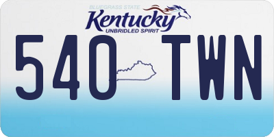 KY license plate 540TWN