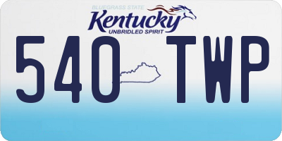KY license plate 540TWP