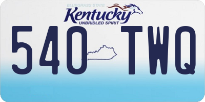 KY license plate 540TWQ