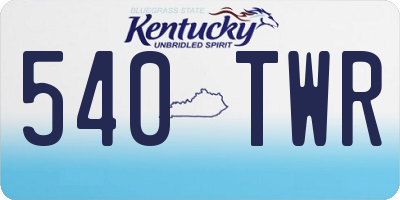 KY license plate 540TWR