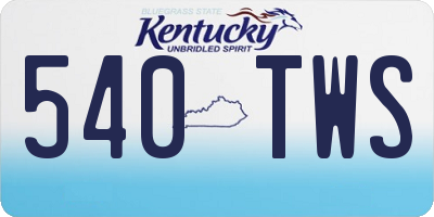 KY license plate 540TWS