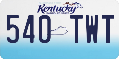 KY license plate 540TWT