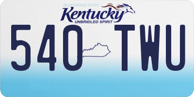 KY license plate 540TWU