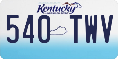 KY license plate 540TWV