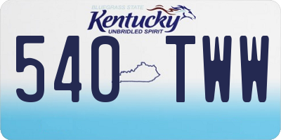 KY license plate 540TWW