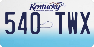 KY license plate 540TWX