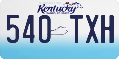 KY license plate 540TXH