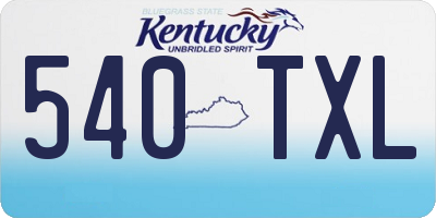 KY license plate 540TXL
