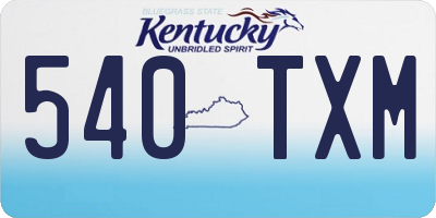 KY license plate 540TXM