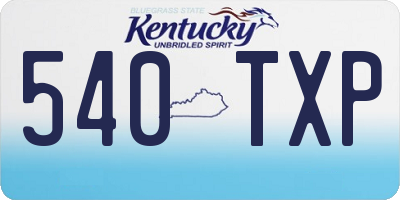 KY license plate 540TXP