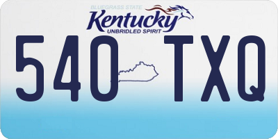KY license plate 540TXQ