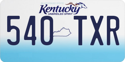 KY license plate 540TXR