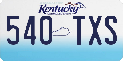 KY license plate 540TXS