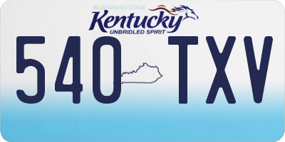 KY license plate 540TXV