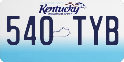 KY license plate 540TYB