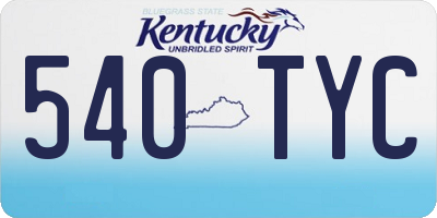 KY license plate 540TYC