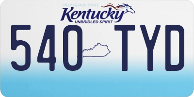 KY license plate 540TYD