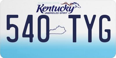 KY license plate 540TYG