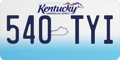 KY license plate 540TYI