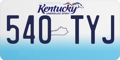 KY license plate 540TYJ