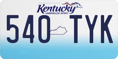 KY license plate 540TYK