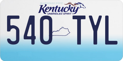 KY license plate 540TYL