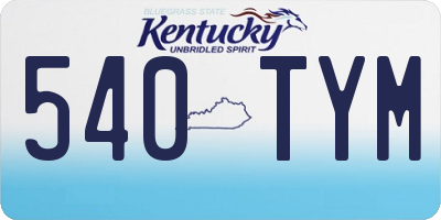 KY license plate 540TYM