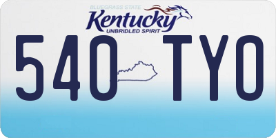 KY license plate 540TYO