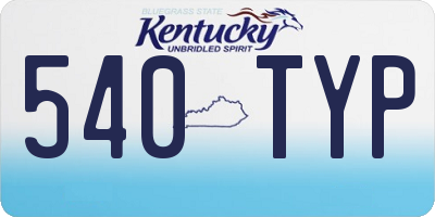 KY license plate 540TYP