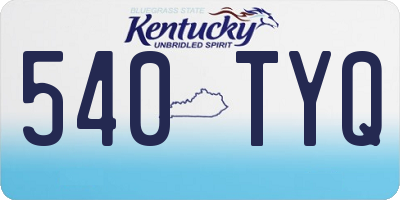 KY license plate 540TYQ