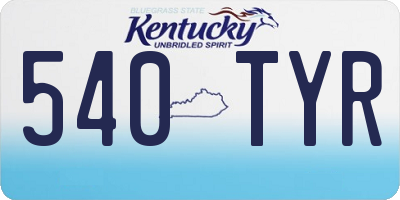 KY license plate 540TYR