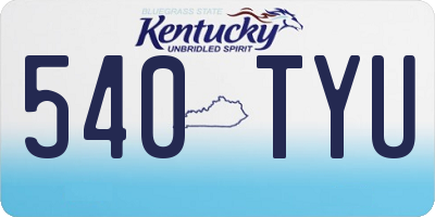 KY license plate 540TYU