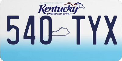 KY license plate 540TYX