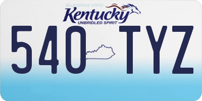 KY license plate 540TYZ