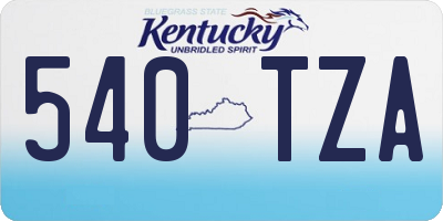 KY license plate 540TZA