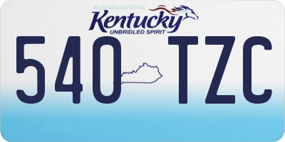 KY license plate 540TZC