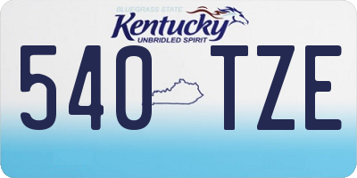 KY license plate 540TZE