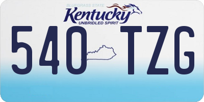 KY license plate 540TZG