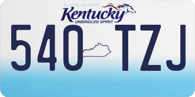 KY license plate 540TZJ