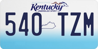 KY license plate 540TZM
