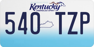 KY license plate 540TZP
