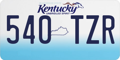 KY license plate 540TZR